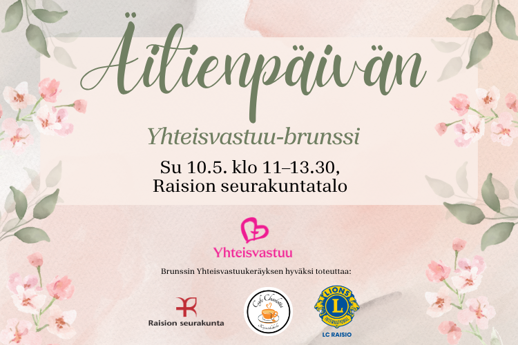 Kuvitettuja vaaleanpunaisia kukkia ja vihreitä lehtiä.