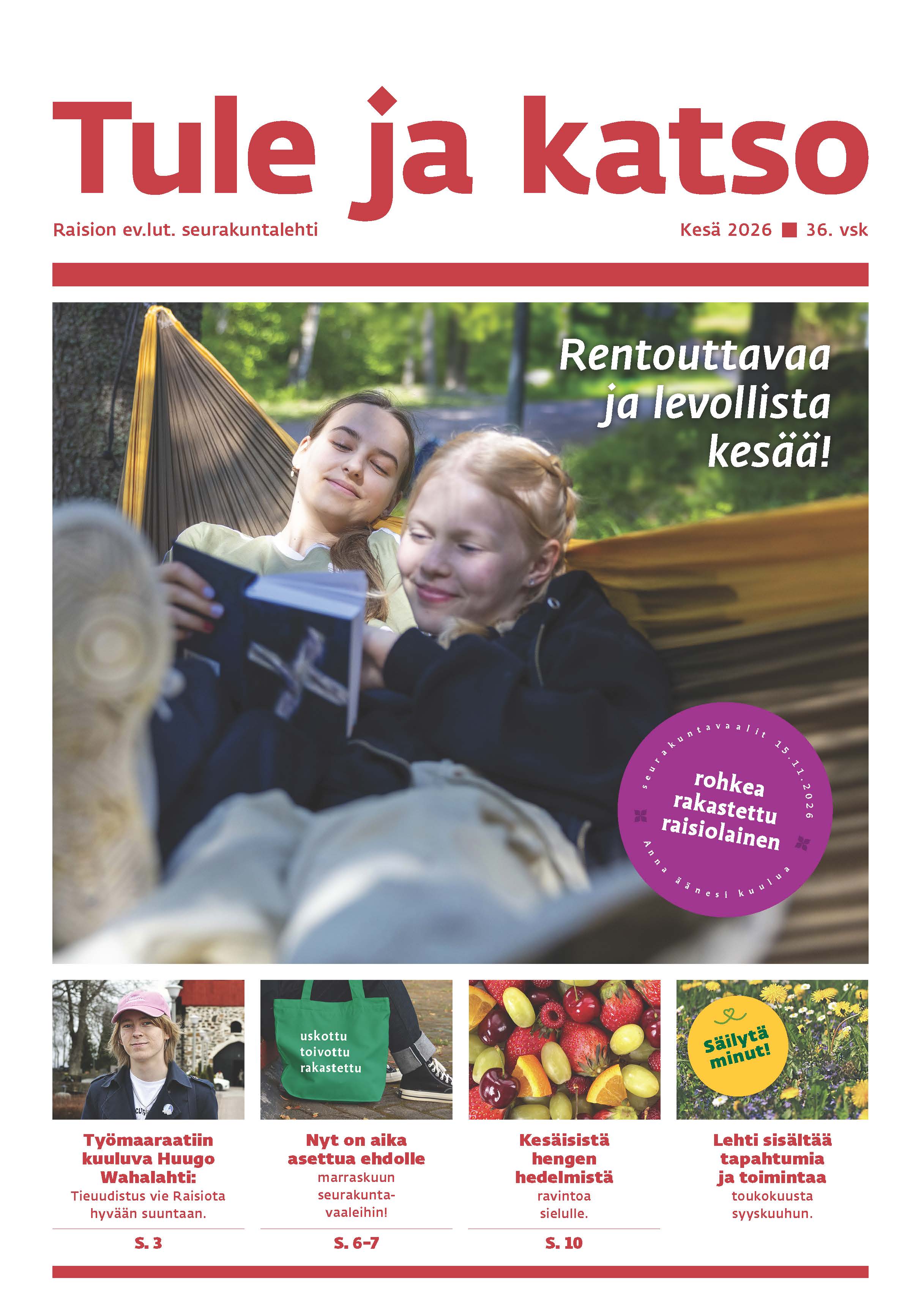 Kaksi tyttöä lukevat Raamattua riippumatossa.