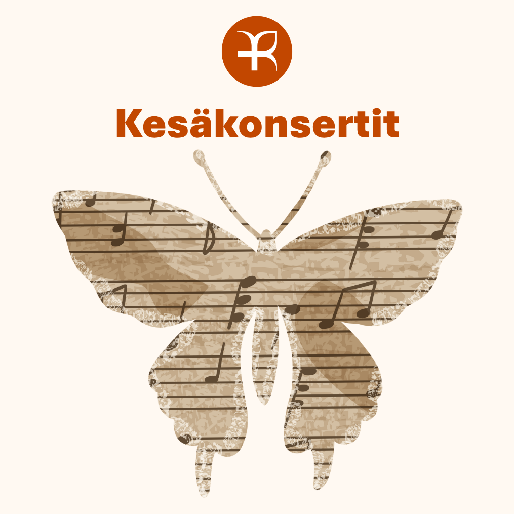 Nuottien kuvia perhosen sisällää